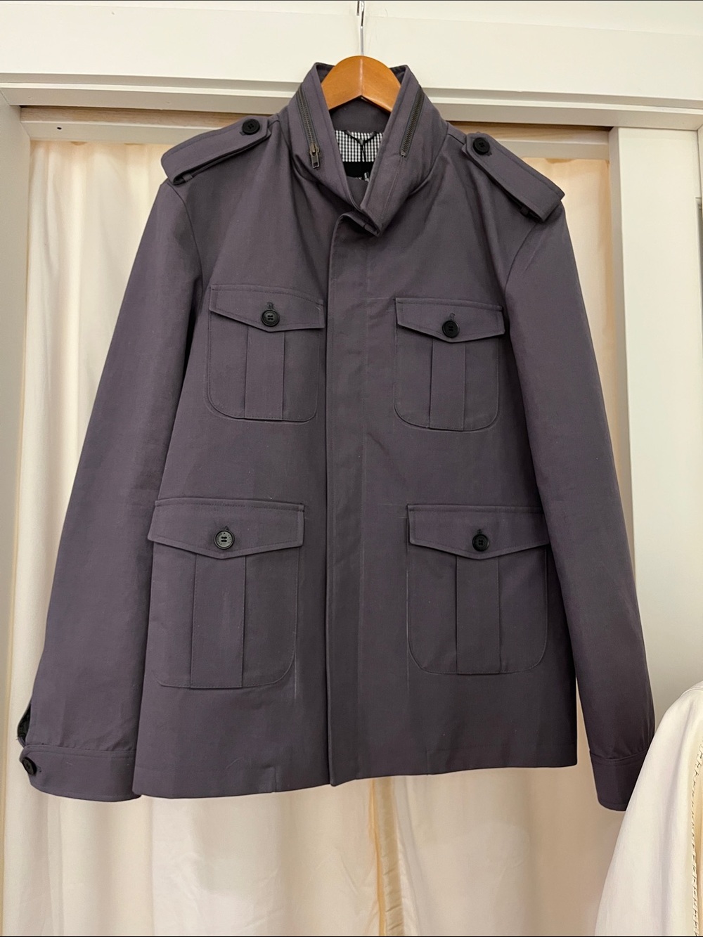 Men's Military Field Jacket in Slate Blue